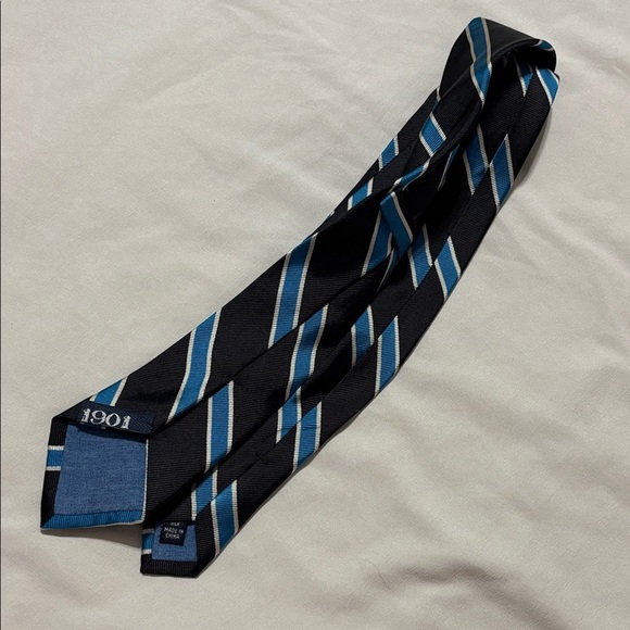 1901 Other - 1901 Men's Tie with Black and Blue Stripes